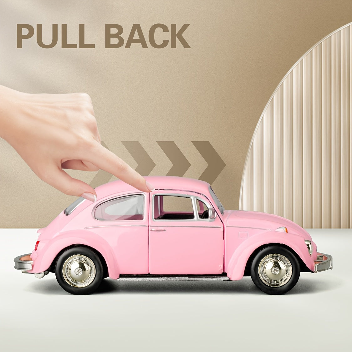 RMZ CITY 1:36 Volkwagen Beetle 1967 Toy Car, Diecast Zinc Alloy Pull Back Model CarDoors Open, Collection Kids Toy For Aged 3 And Up, Unisex