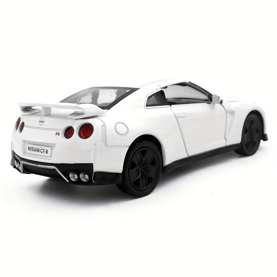 Simulation 1: 36 Alloy Nissan GT-R (R35) Sports Car Model, Children'S Toy Car Accessories, Return Force Car Mold, Die-cast Toy, Openable Birthday Gift