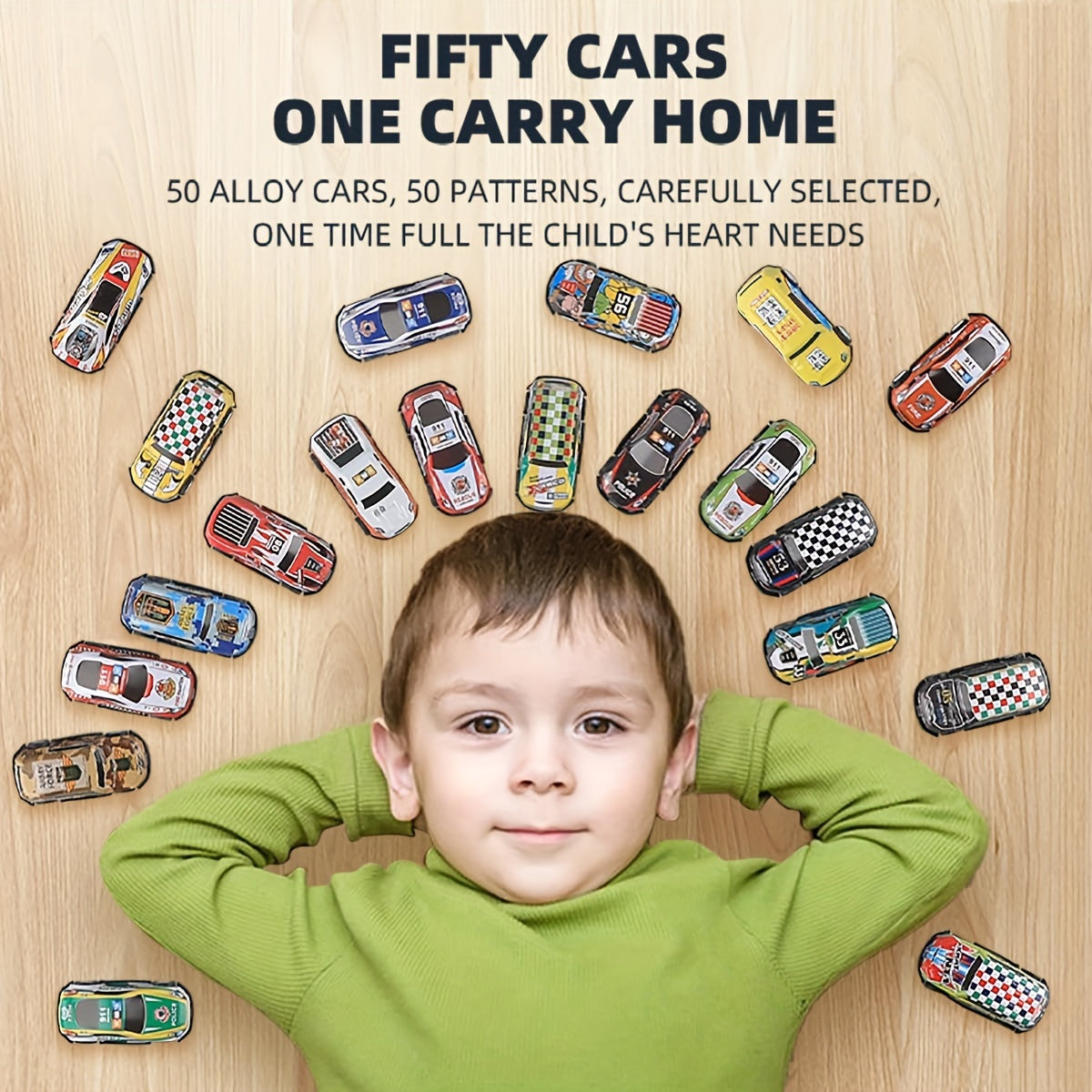 50PCS Pull Back Cars, Toys for 3 Year Old Boys Girls, Push and Go Toy Race Car Vehicle with Storage Box, Friction Power Diecast Kids Toy Mini Cars, Halloween Christmas Gifts