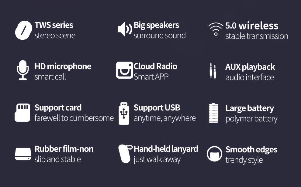 ZEALOT S51 20W Wireless Speakers, Portable Subwoofer Speaker, Wireless Speaker, Dual Pairing, 1800mAh Battery, 10 Hours Playtime Loud Stereo, Booming Bass, Charging Cable And Aux Cable, FM TF USB Plug-in Card Compatible, Conn