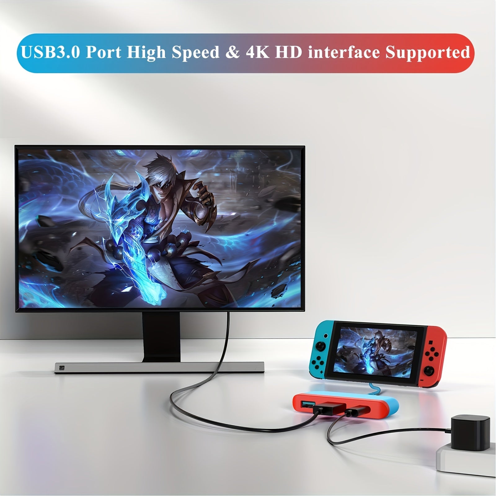 NEWDERY Ultimate Docking Station - Seamless Switch & OLED Hub, High-Definition Type C AV Station, All-in-One Connector for Samsung DeX, Steam Deck, TV Mode & PC