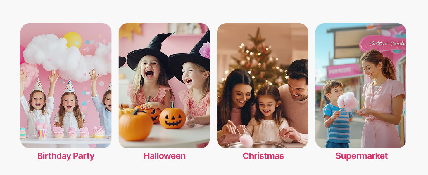 SucceBuy Electric Cotton Candy Machine 1000W Commercial Candy Floss Maker with Stainless Steel Bowl for  Birthday Family Party