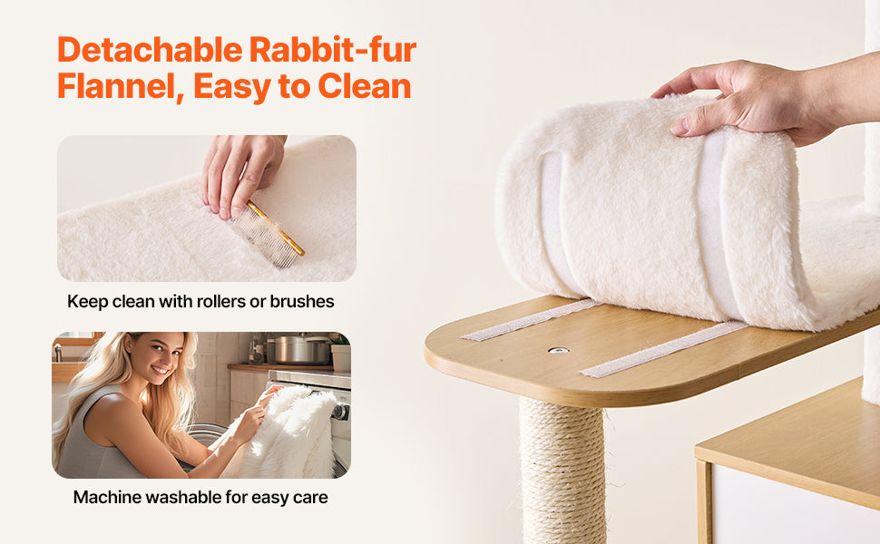 SucceBuy Large Cat Tree 68.9inch Tall Multi-level Cat Condo Furniture Activity Center with Cozy Perches Kitten House for Indoor