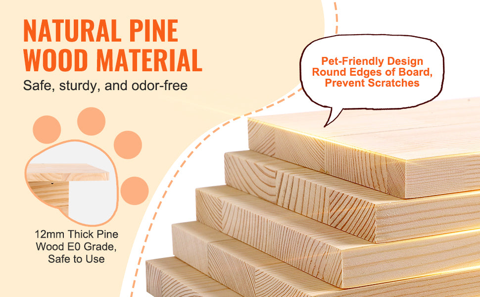 SucceBuy Wall Mounted Cat Shelves Cat Wall Shelves and Perches with Jumping Boards Hammocks & Cat Tree Cat Furniture and Shelves