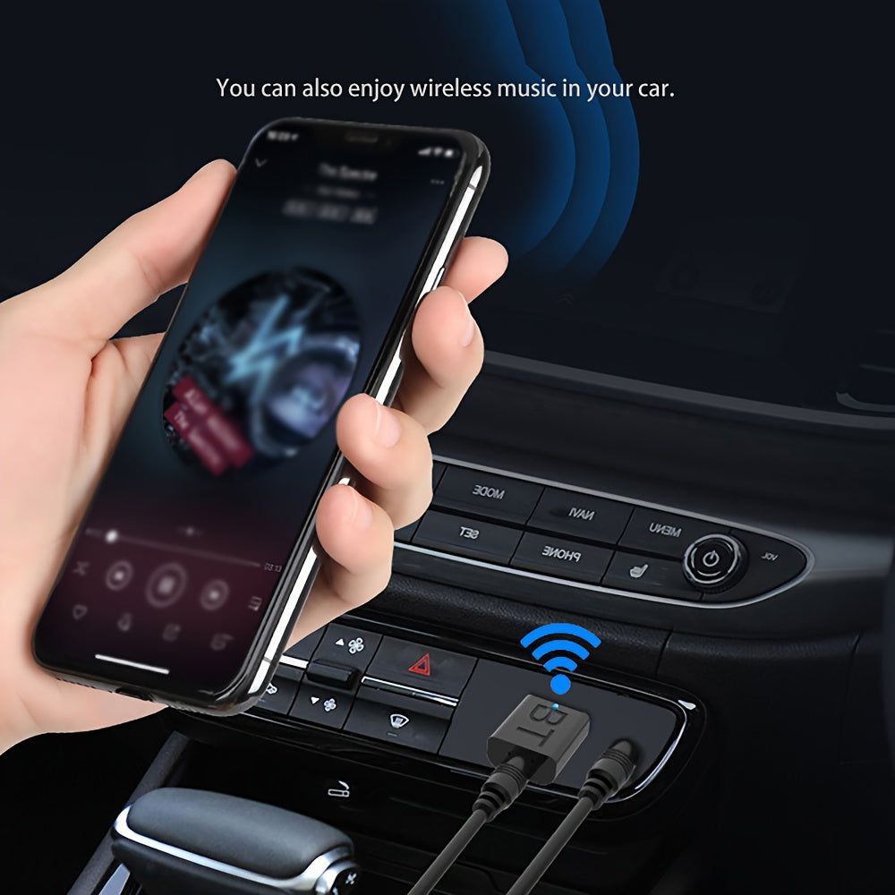 [2-in-1 Wireless Audio Adapter] 2-in-1 Wireless Audio Adapter | USB-Powered Mini 3.5mm AUX Transmitter Receiver with LED Indicator, No Battery Needed | Car Kit for TV Speaker & Earphone, Compact Design, Durable Build Quality