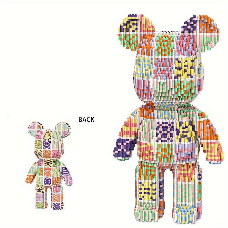 7220 Piece Multi-Color Bear DIY Model Assembly Building Block Adult Toy, Desk Creative Decoration Fixture - Animal Theme, Suitable for Ages 14 and Above, Made of PP (Polypropylene), Brand: MPIN
