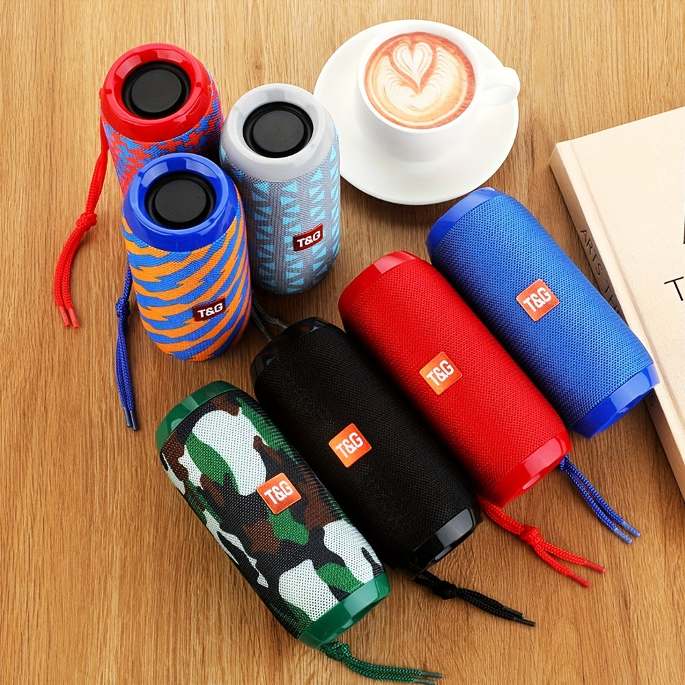 TG117 Portable Wireless Speaker Outdoor Waterproof HiFi Column Stereo Surround Loudspeaker Hands-free TF Card AUX TWS Sound - Enjoy Music Play