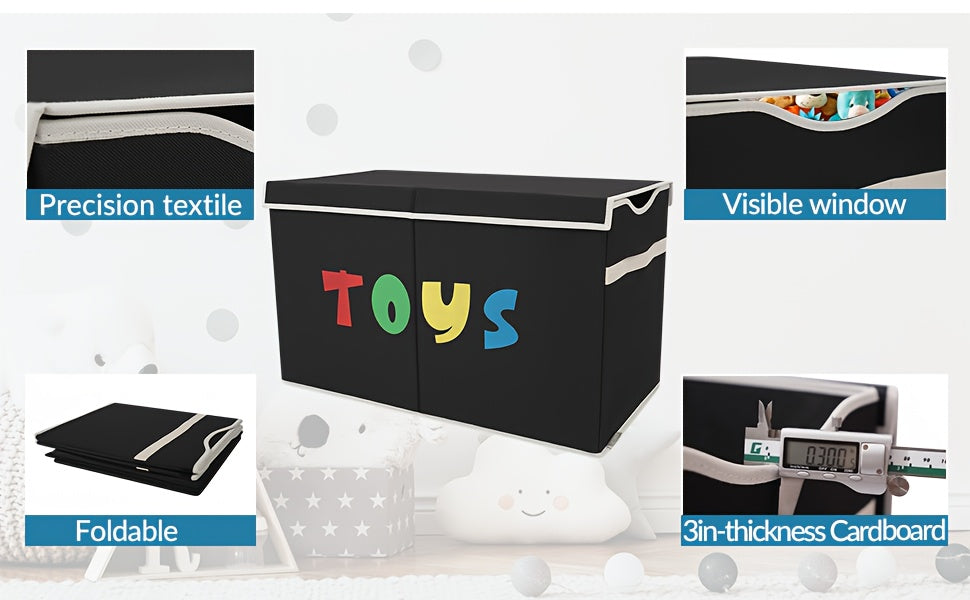 31.7gal Extra Large Toy Box (Patents and Copyrights Pending), Collapsible Sturdy Kids Toy Chest for Boys, Girls, Kids, Toy Storage Organizer Toddler Storage Bins with Lids, Toy Box Baskets for Living Room, Bedroom, Nursery Sh