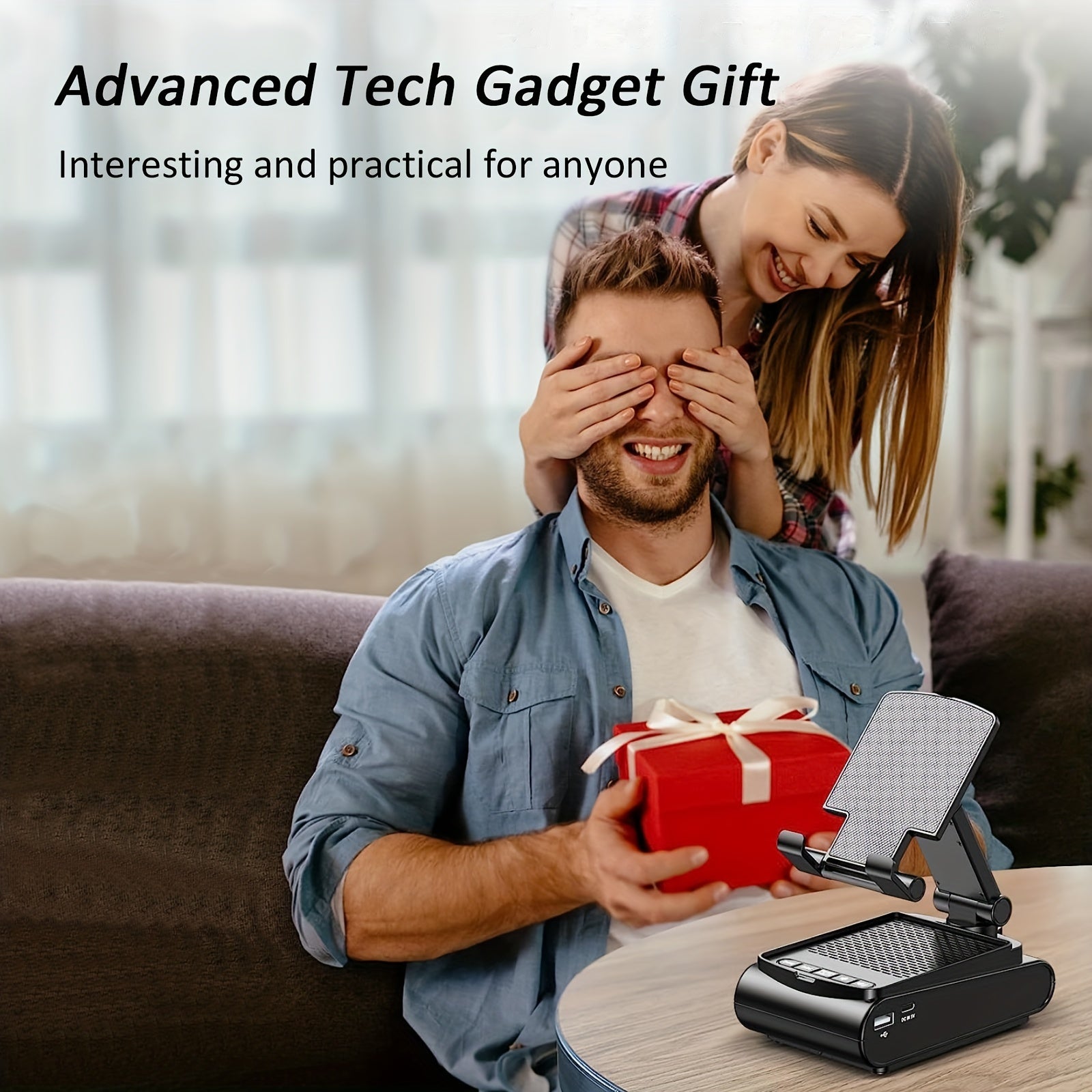 Cell Phone Stand With Wireless Speaker And Non-slip Base, Suitable For Indoor And Outdoor And Desktop, Dad's Gifts, Gifts For Family And Friends, Portable Mobile Phone Stand Speaker For Party Camping