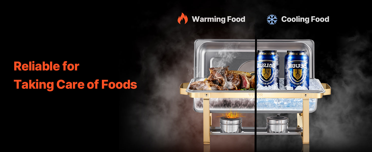 SucceBuy 2/4 Pack Chafing Dish Buffet Set Stainless Steel Chafer with Half Size Pans Rectangle Catering Warmer for Party Banquet