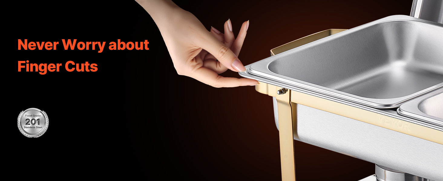 SucceBuy 2/4 Pack Chafing Dish Buffet Set Stainless Steel Chafer with Half Size Pans Rectangle Catering Warmer for Party Banquet