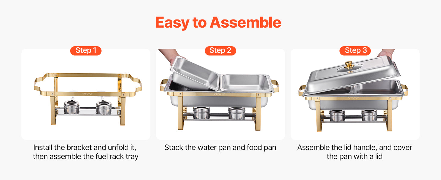 SucceBuy 2/4 Pack Chafing Dish Buffet Set Stainless Steel Chafer with Half Size Pans Rectangle Catering Warmer for Party Banquet