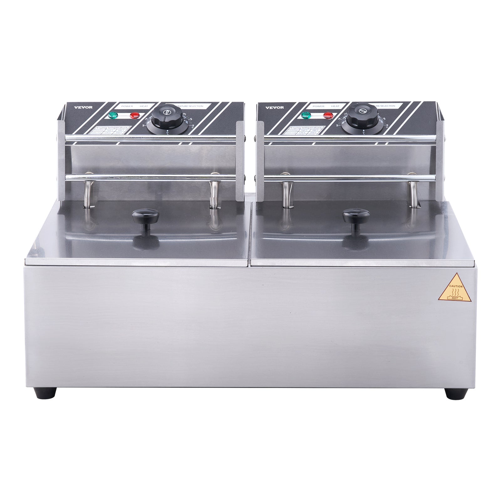 VEVOR  12L 5000W Electric Deep Fryer w/Dual Removable Tanks Commercial Countertop  Fryer for Chicken French Fries Frying Chips