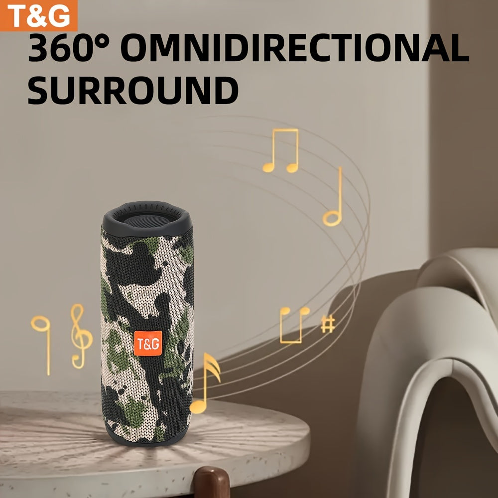 [Wireless Speaker] T&G 365 Wireless Speaker - Portable Wireless Speaker with LED Light, Built-in Microphone, Surround Sound - Supports Audio Cable, Micro SD/TF Card, PC, Smartphone or Tablet, USB Port, Tabletop Mounting, Butt