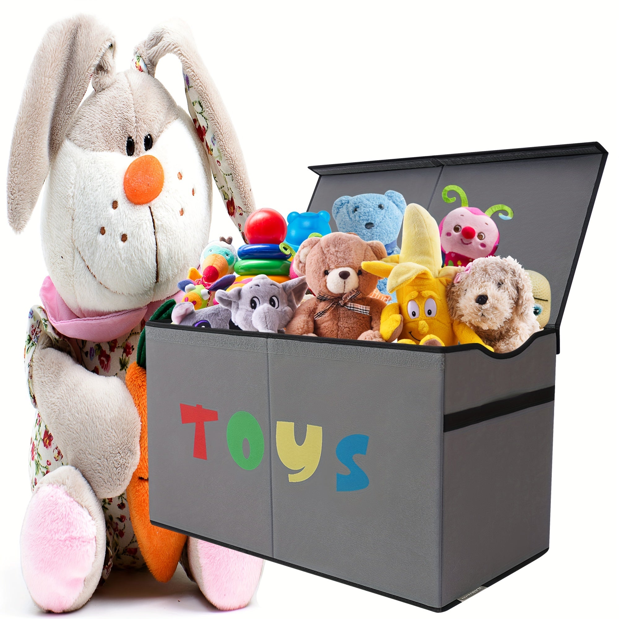 Extra Large Toy Box, Collapsible Sturdy Kids Toy Chest For Boys, Girls, Kids, Toy Storage Organizer Toddler Storage Bins With Lids, Toy Box Basket For Living Room, Bedroom, Nursery Gift Wrap Storage