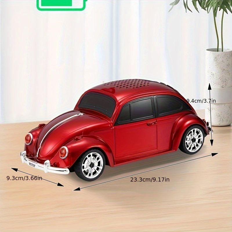 Small car speaker with lights, rear trunk can be opened, 3D surround music player, portable speaker can be inserted TF Card U disk flash drive for playback