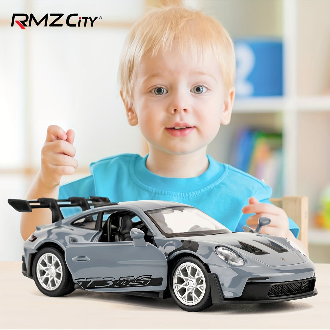 RMZCITY 1:36 Porsche 911 GT3 RS Toy Car, Diecast Zinc Alloy Pull Back Model Car, Doors Open, Collection Kids Toy For Aged 3 And Up, Unisex Halloween, Christmas Gift