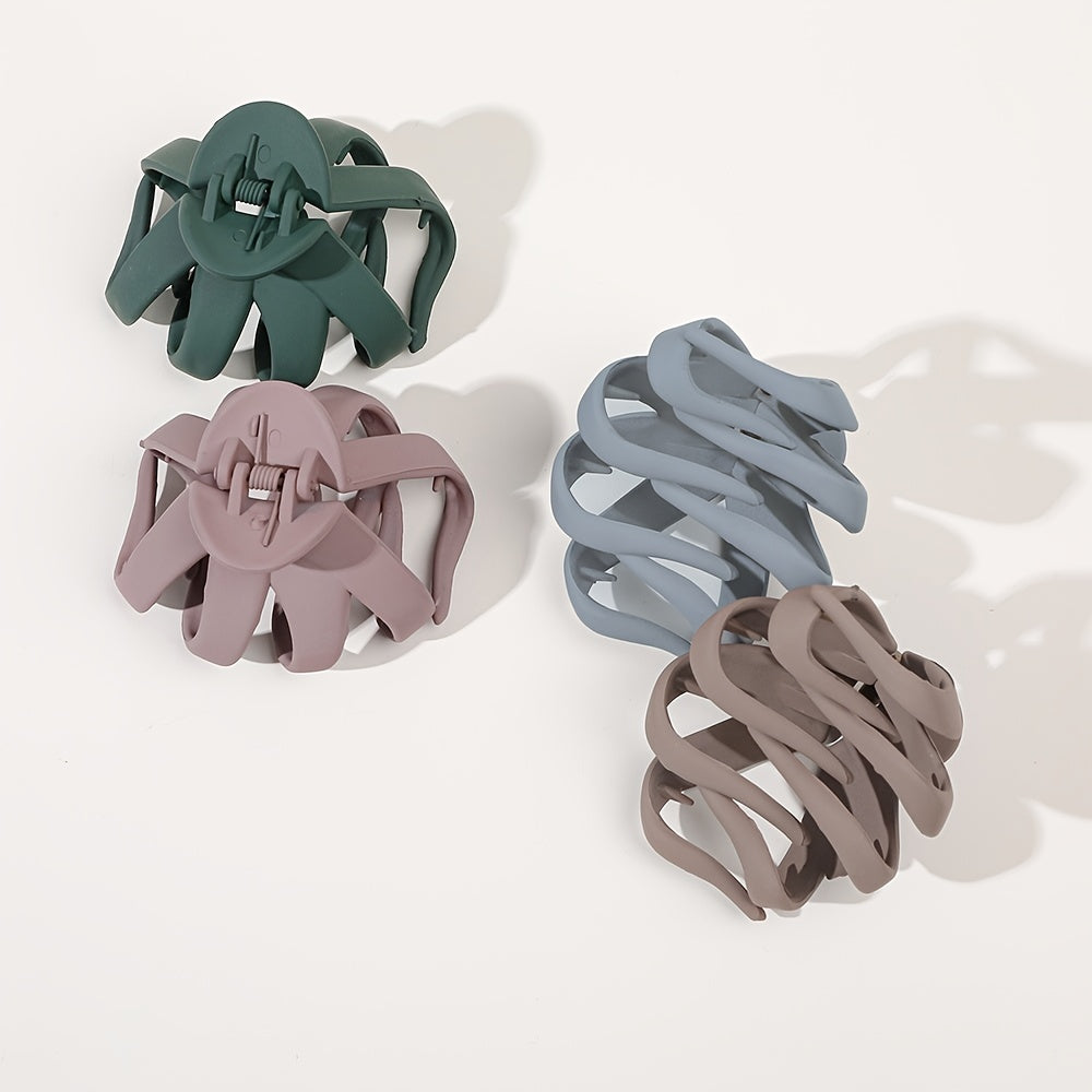 مشبك شعر على شكل أخطبوط مصقول من 9 قطع/4 قطع/قطعة واحدة