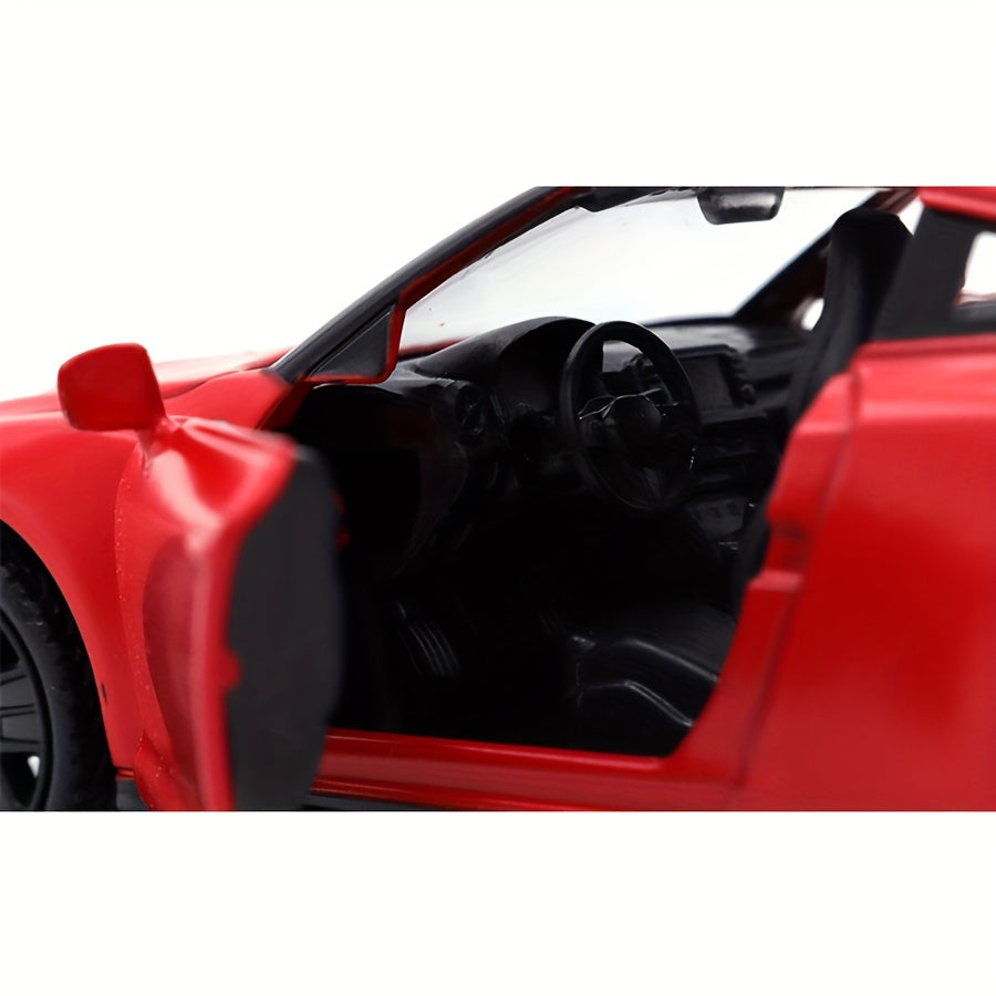 Simulation 1: 36 Alloy Nissan GT-R (R35) Sports Car Model, Children'S Toy Car Accessories, Return Force Car Mold, Die-cast Toy, Openable Birthday Gift