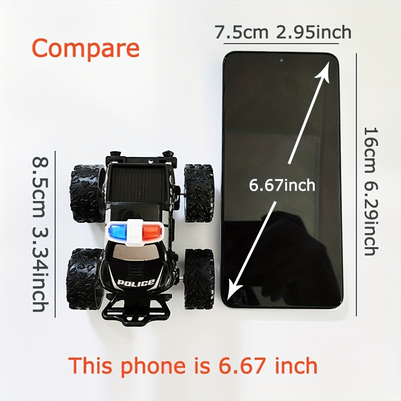 Police Car Rotatable Four-Wheel Drive Inertial Stunt Off-Road Vehicle Model Children'S Toy Boy Toy Car Stall Toy Inertial Off-Road Vehicle Toys Super Resistant Climbing, As Halloween Gift for Winter