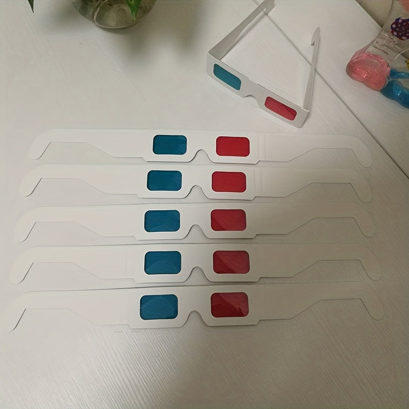 20pcs 3D Cardboard Glasses Glasses Universal Anaglyph 3D Glasses Cardboard Paper Red Blue Cyan Or Movie For 3D (Red And CYAN) Viewing On Internet, DVD VHS Tapes And Broadcast TV (anaglyph)Used For 3D (Red And CYAN) Viewing On