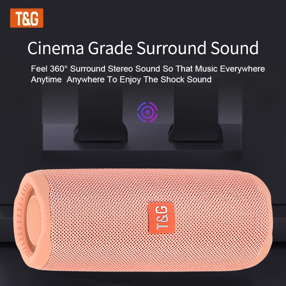 [Wireless Speaker] T&G 365 Wireless Speaker - Portable Wireless Speaker with LED Light, Built-in Microphone, Surround Sound - Supports Audio Cable, Micro SD/TF Card, PC, Smartphone or Tablet, USB Port, Tabletop Mounting, Butt
