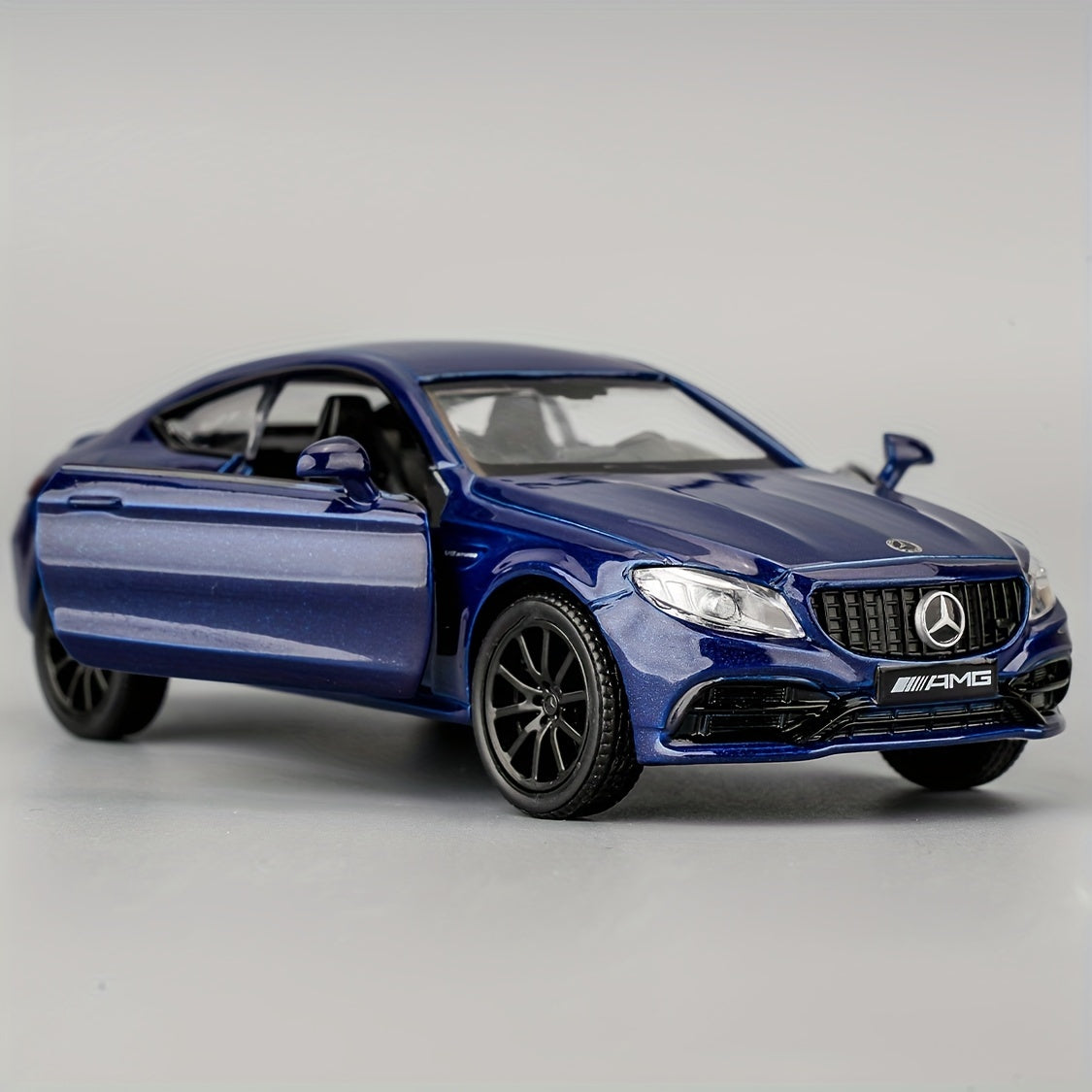 RMZCITY 1:36 Benz C63 S AMG Car Model, Diecast Pull Back Model Toy Car, Doors Open, Collection Kids Toy For Aged 3 And Up, Gift Blue