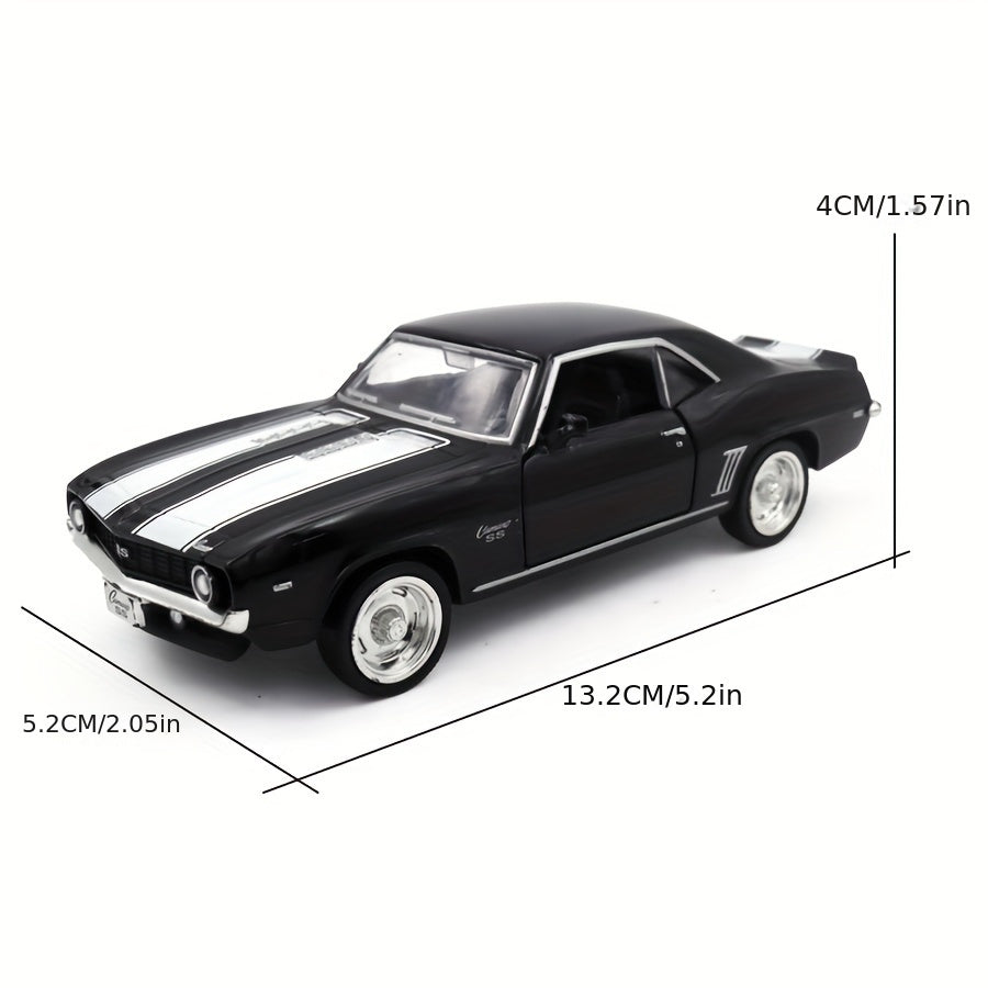 RMZ Simulation 1:32 Alloy Retro Car Model Children's Toy Car Decoration Back Force Car Model Boy Toy Can Open Door Birthday Gift Halloween Christmas Gift