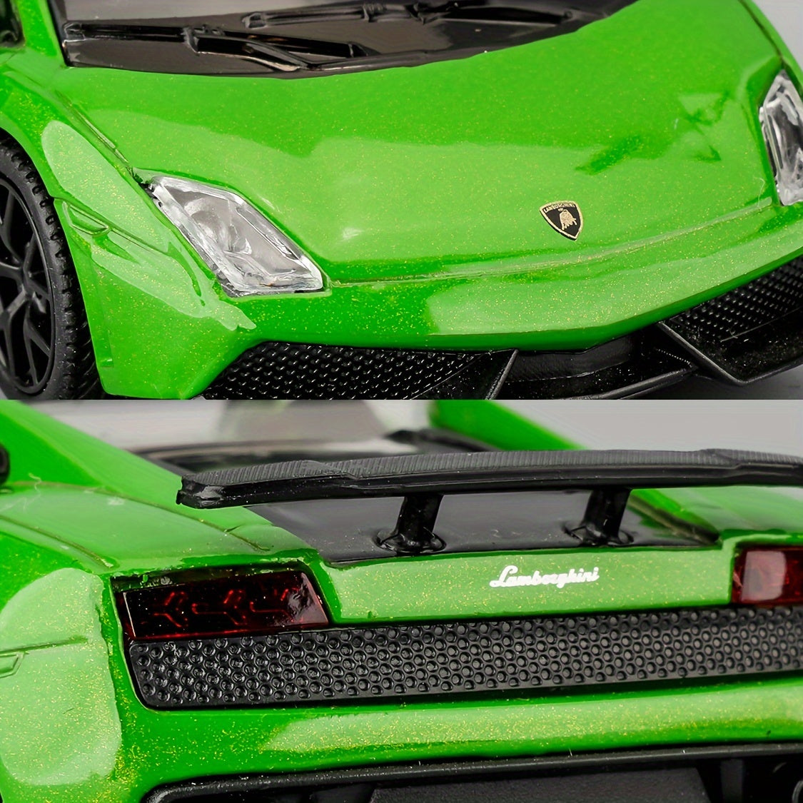 1/36 Scale RMZ CITY Diecast Lambo Gallardo Metal Zinc Alloy Toy Car - Pull Back Action, Openable Doors, Detailed Interior, Realistic Design, Collectible Model, Perfect Kids Toy for Boys, Green Color, Ideal Gift for Children