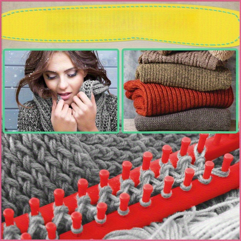 6pcs DIY Hand-made Sewing Knitting Tool Set Color Mixing Geometric Knitting Tool Set Hand-made DIY Scarf Knitting Portable Tools DIY Homemade Yarn Knitting Tool Set Suitable for Scarves and Hats Holiday Gifts Easy To Operate