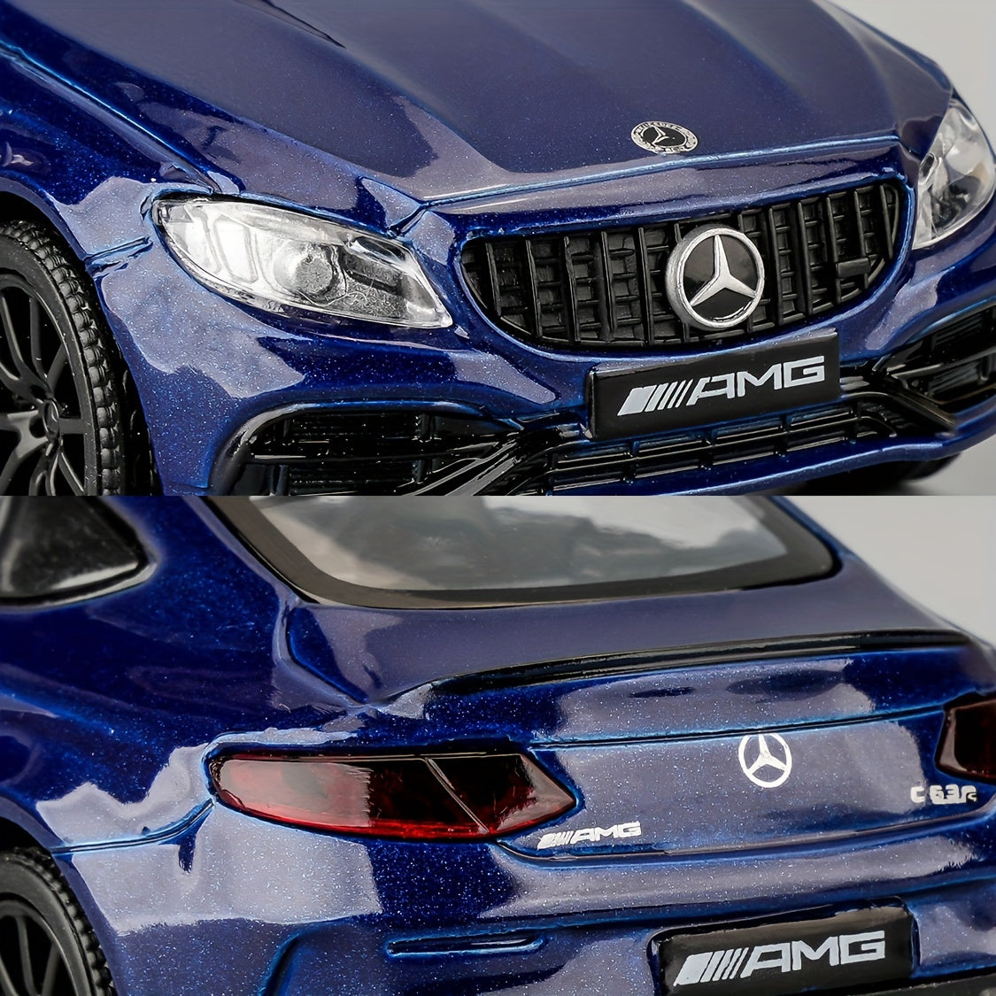 RMZCITY 1:36 Benz C63 S AMG Car Model, Diecast Pull Back Model Toy Car, Doors Open, Collection Kids Toy For Aged 3 And Up, Gift Blue