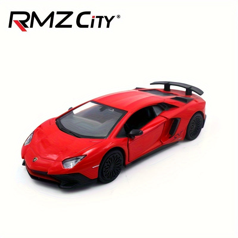 RMZ Simulation 1:36 Alloy Lamborghini SVJ Racing Car Model Toy Car Decoration Backforce Car Model Toy halloween, christmas gift