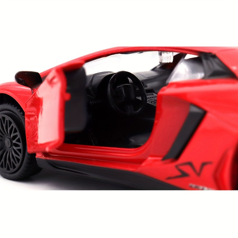RMZ Simulation 1:36 Alloy Lamborghini SVJ Racing Car Model Toy Car Decoration Backforce Car Model Toy halloween, christmas gift