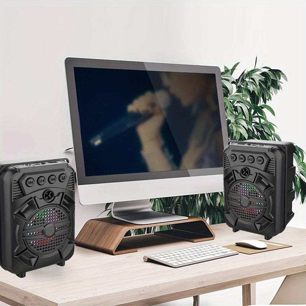 5W Wireless Portable Speaker - Compact Desktop Speaker with RGB Light, USB Charging, and TWS Pairing for Smartphones and Tablets - Outdoor-Ready Audio with Powerful Sound, Model ZQS1315