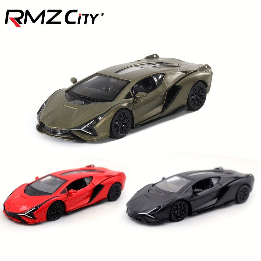 RMZ Simulation 1:36 Alloy Lamborghini Lightning Racing Car Model Children's Toy Car Decoration Backforce Car Model Boy Toy Birthday Halloween Christmas Gifts