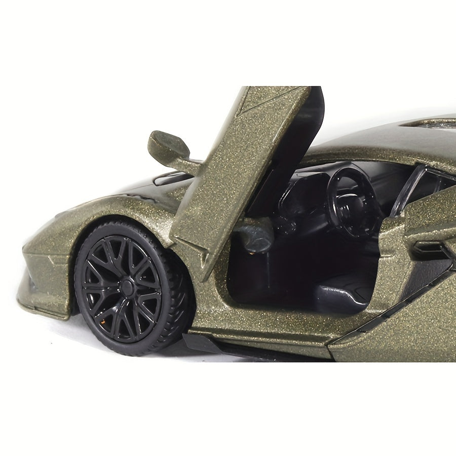 RMZ Simulation 1:36 Alloy Lamborghini Lightning Racing Car Model Children's Toy Car Decoration Backforce Car Model Boy Toy Birthday Halloween Christmas Gifts