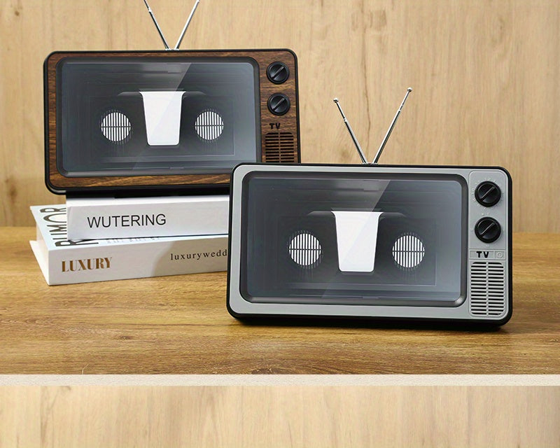 12-Inch Retro TV Shape Phone Screen Amplifier - Screen Expanders & Magnifiers for Movies, Videos, and Games - 3D Magnifier Screen Extender with Phone Stand Compatible with All Smartphones