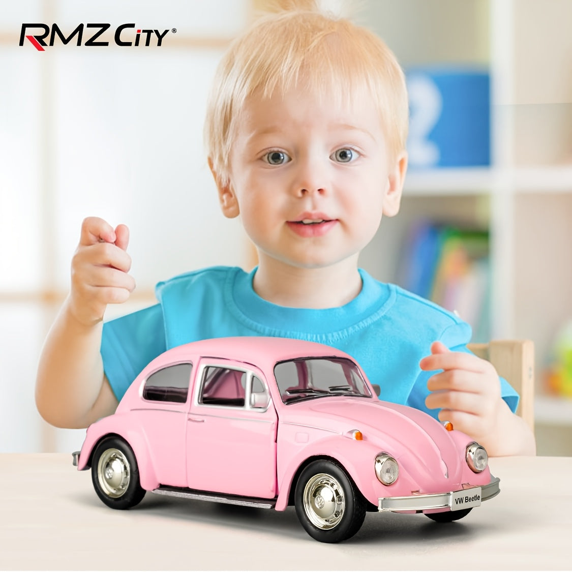 RMZ CITY 1:36 Volkwagen Beetle 1967 Toy Car, Diecast Zinc Alloy Pull Back Model CarDoors Open, Collection Kids Toy For Aged 3 And Up, Unisex