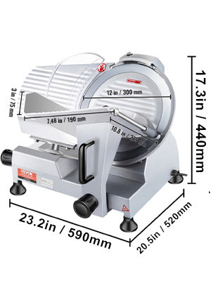 SucceBuy Meat Slicer 200W/240W/320W/340W Electric Deli Food Slicer Adjustable Thickness for Commercial Home Use Cut Meat Cheese