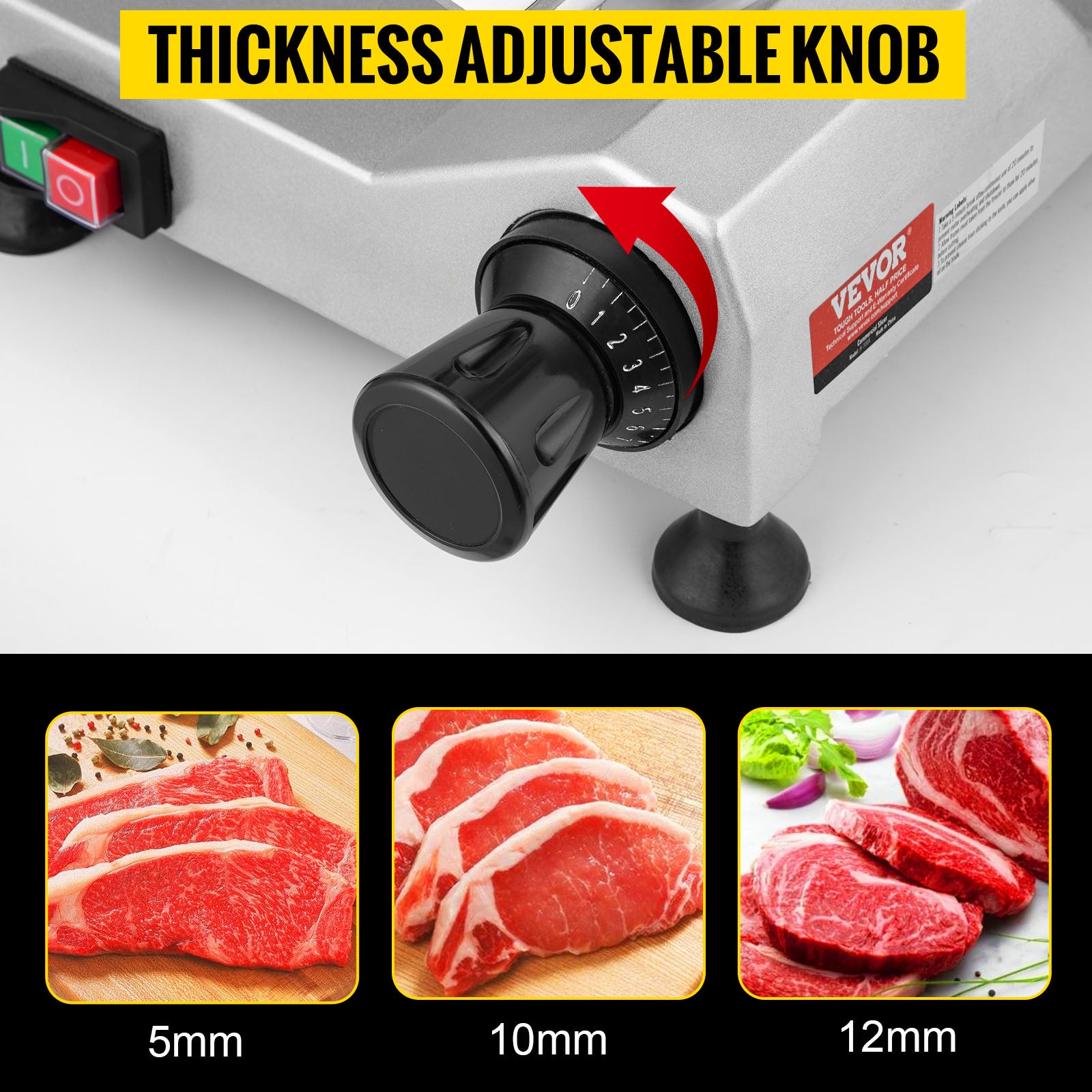 SucceBuy Meat Slicer 200W/240W/320W/340W Electric Deli Food Slicer Adjustable Thickness for Commercial Home Use Cut Meat Cheese