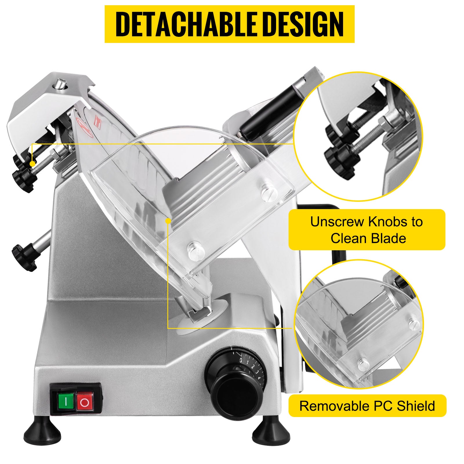 SucceBuy Meat Slicer 200W/240W/320W/340W Electric Deli Food Slicer Adjustable Thickness for Commercial Home Use Cut Meat Cheese