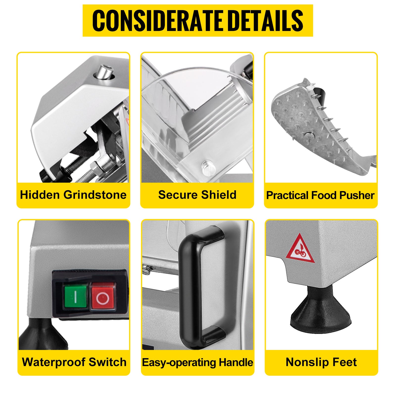 SucceBuy Meat Slicer 200W/240W/320W/340W Electric Deli Food Slicer Adjustable Thickness for Commercial Home Use Cut Meat Cheese