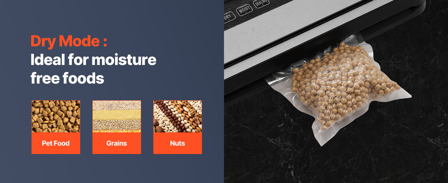 SucceBuy 60Kpa 100W Vacuum Sealer Machine 5-in-1 Multi-Functional Food Sealer with Built-in Cutter Automatic Air Sealing System