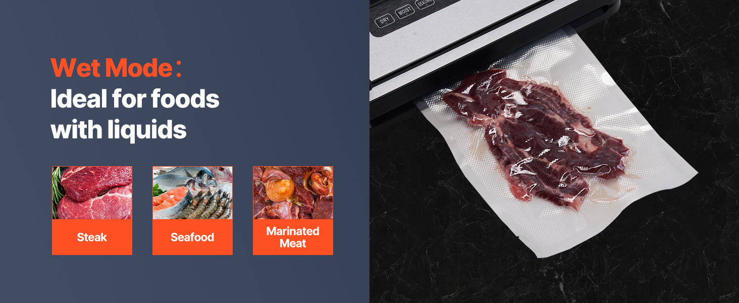 SucceBuy 60Kpa 100W Vacuum Sealer Machine 5-in-1 Multi-Functional Food Sealer with Built-in Cutter Automatic Air Sealing System